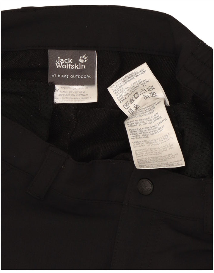 Pantaloni cargo dritti da donna Jack Wolfskin medi W30 L33 poliestere nero