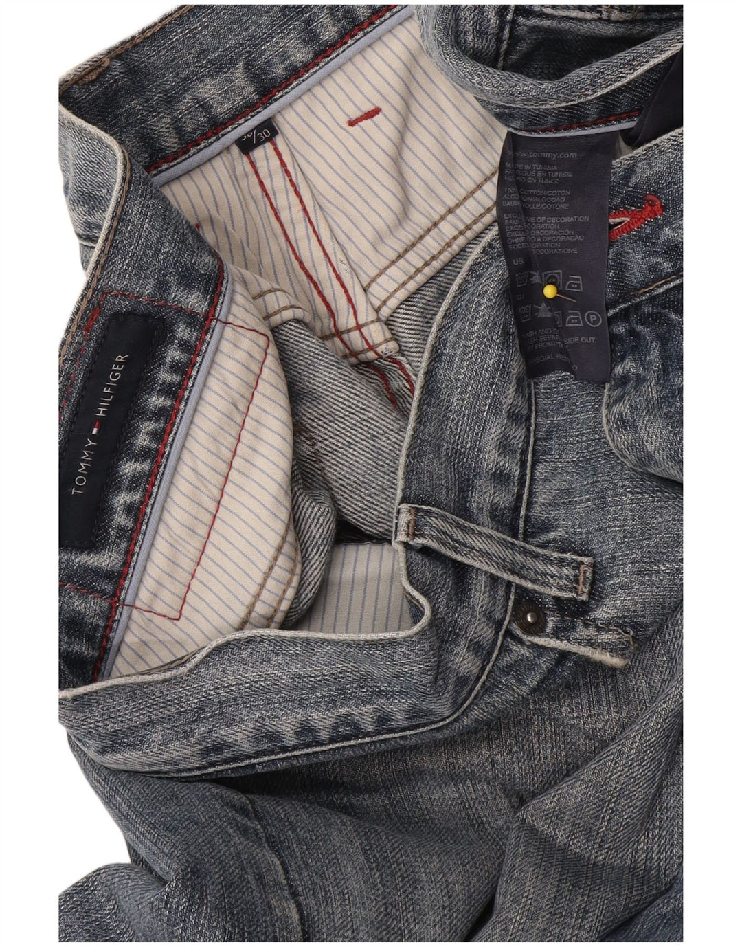 Jeans dritti da uomo Tommy Hilfiger W38 L30 cotone blu