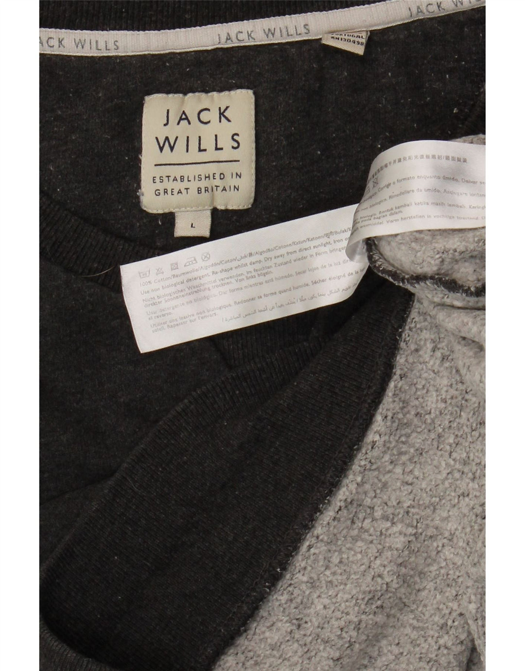 JACK WILLS Felpa da uomo Maglione grande in cotone grigio