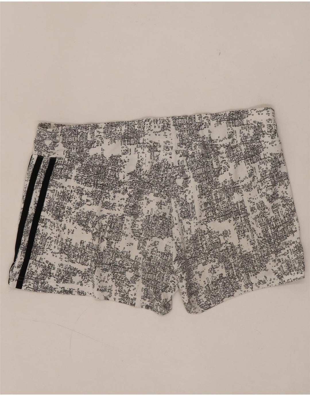 Pantaloncini sportivi Adidas Climalite da donna con motivo astratto UK 12/14 Medio Bianco