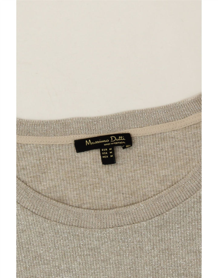 MASSIMO DUTTI Womens Top 3/4 Sleeve UK 14 Medium Grey Viscose Vintage Massimo Dutti and Second-Hand Massimo Dutti from Messina Hembry 