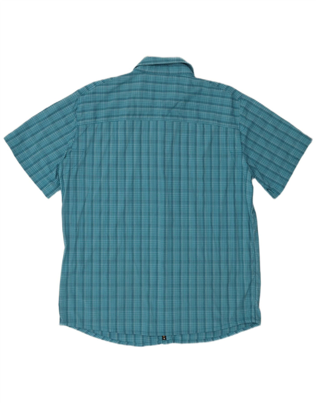 Camicia a maniche corte da uomo Jack Wolfskin XL blu a quadri in poliammide