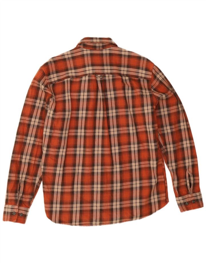 Camicia da uomo in flanella Jack & Jones XL in cotone a quadri arancione