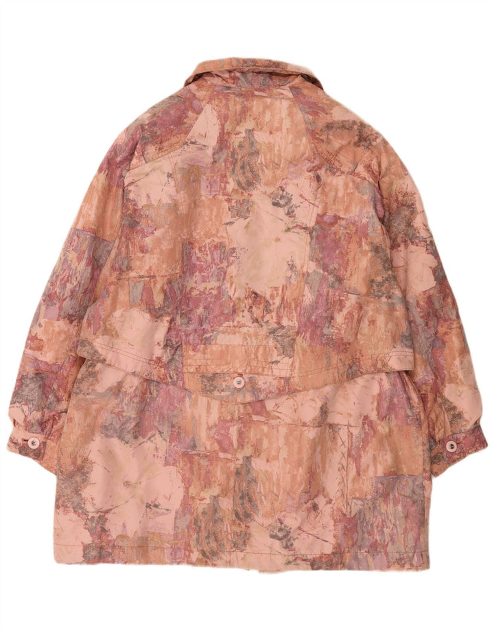 Cappotto giacca a vento oversize da donna con motivo astratto Sympatex UK 18 XL Rosa