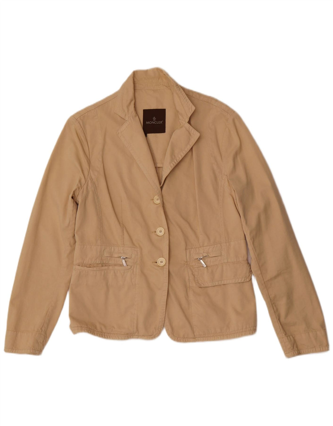 Moncler Donna Giacca Blazer Oversize a 3 Bottoni US 4 Small Cotone Beige