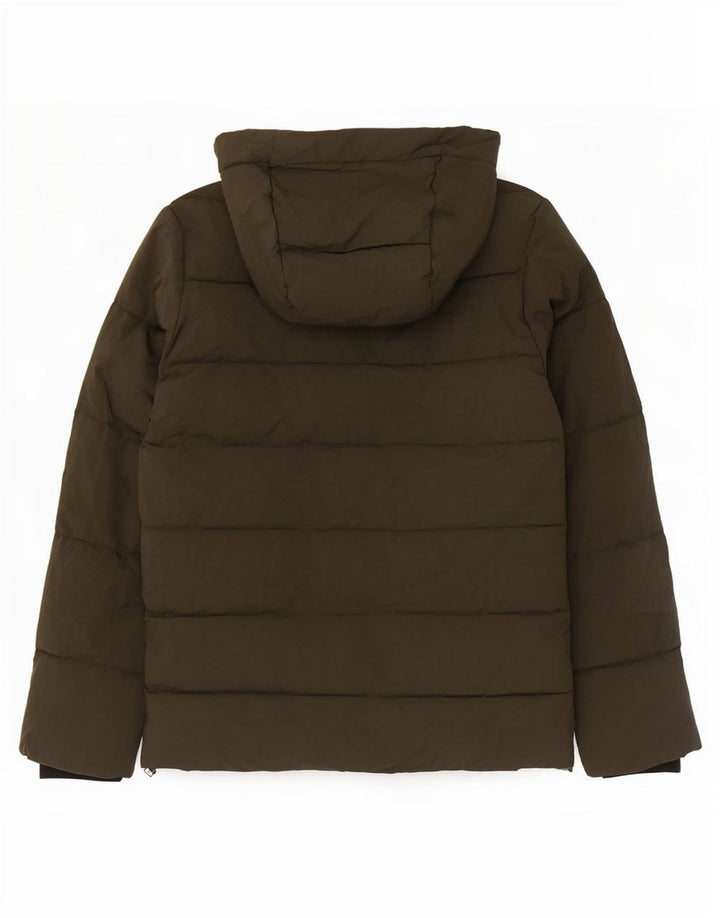 Giacca imbottita con cappuccio grafica da uomo Jack & Jones UK 38 verde medio