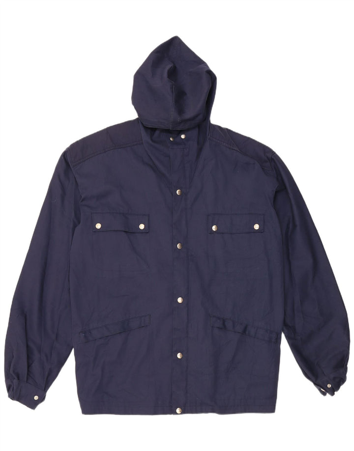 Giacca utilitaria vintage da uomo con cappuccio IT 54 2XL Blu navy