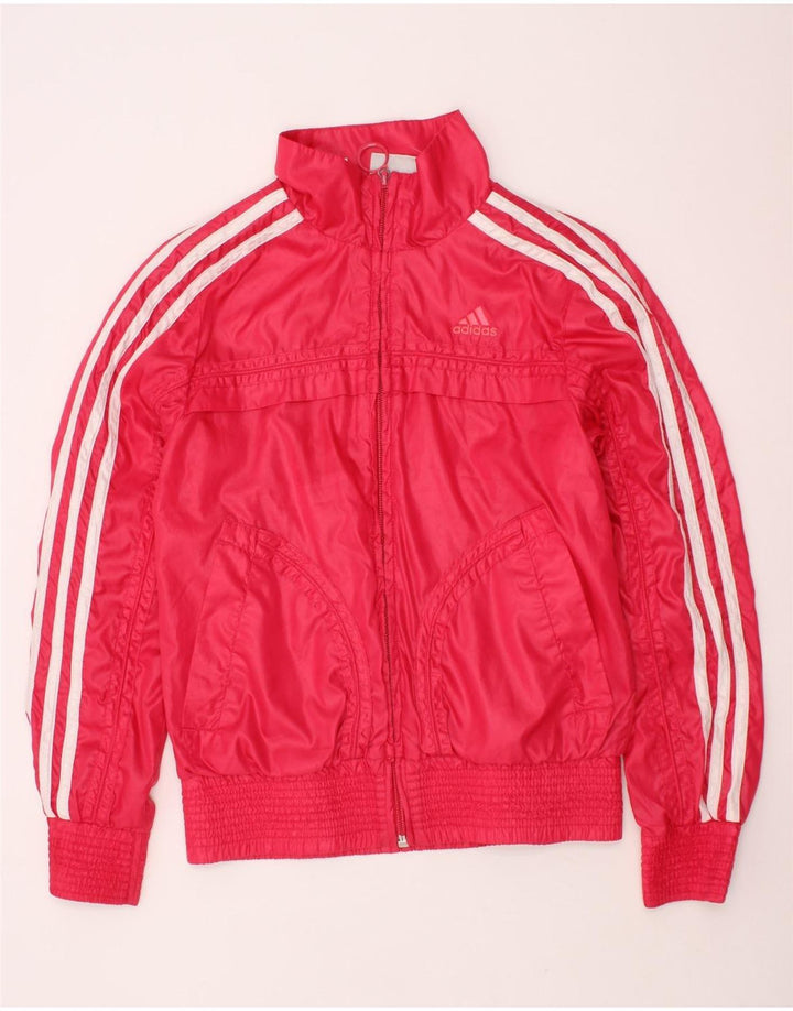 ADIDAS Giacca da tuta da bambina a tre strisce 9-10 anni in poliestere rosa