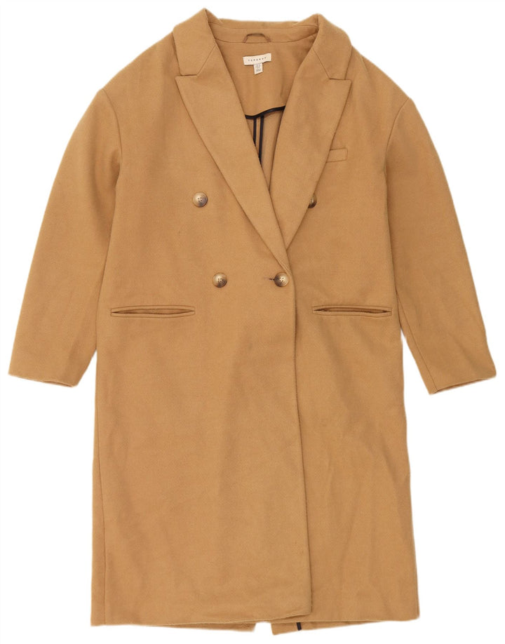 Topshop Cappotto doppiopetto da donna UK 12 Poliestere beige medio