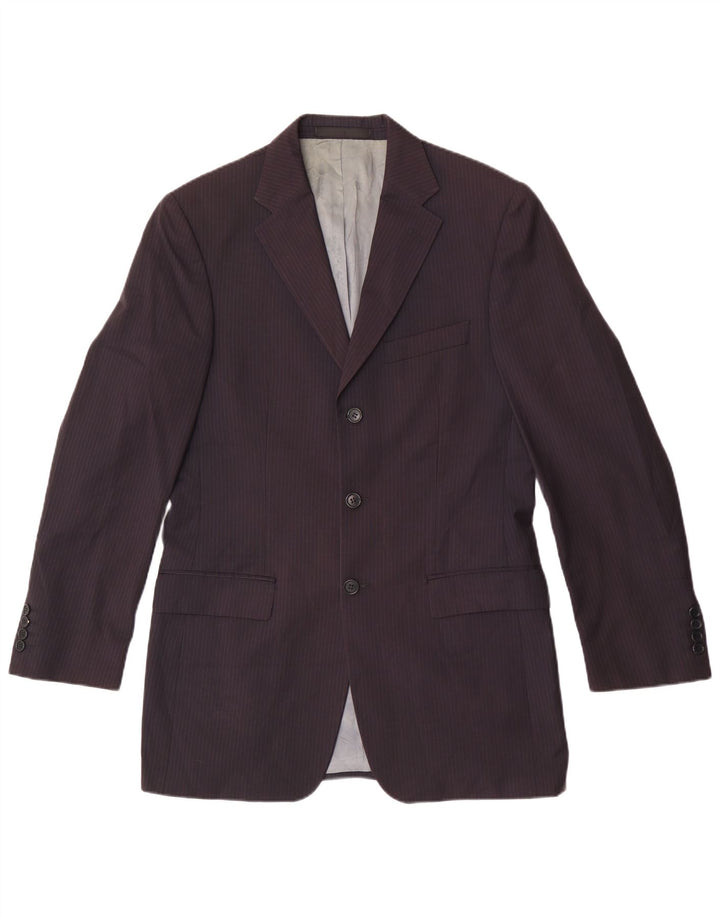 Giacca blazer da uomo Marks & Spencer UK 38 gessato medio blu navy