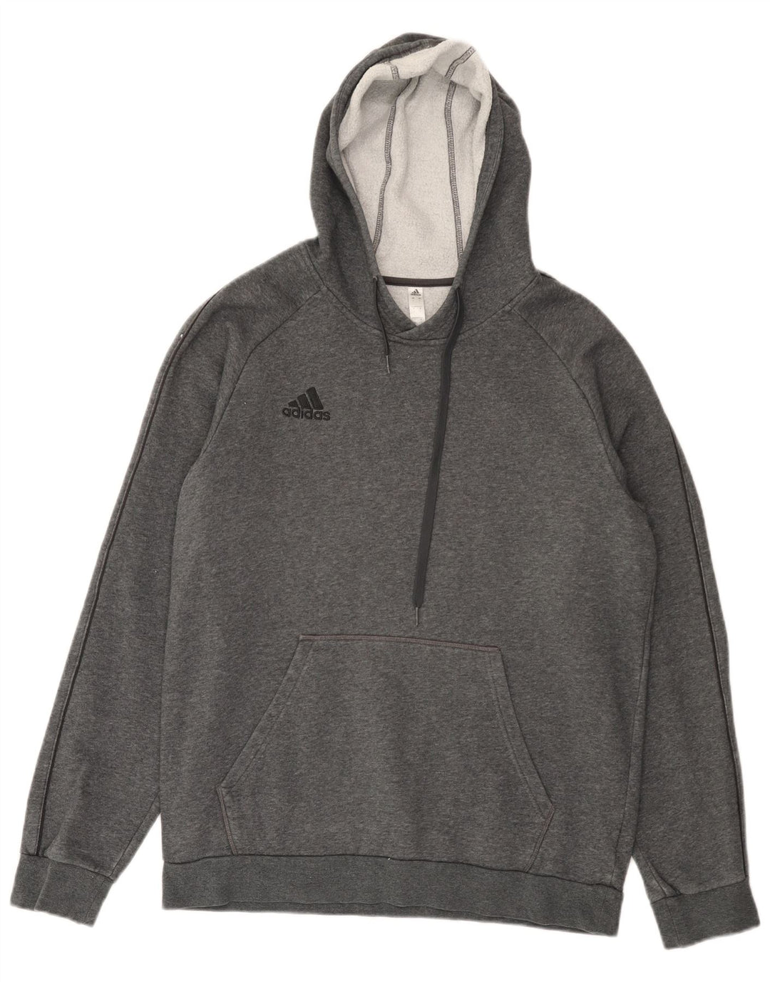Felpa con cappuccio da uomo Adidas Large in cotone grigio