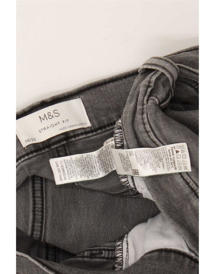 Jeans dritti da uomo Marks & Spencer W38 L33 cotone grigio