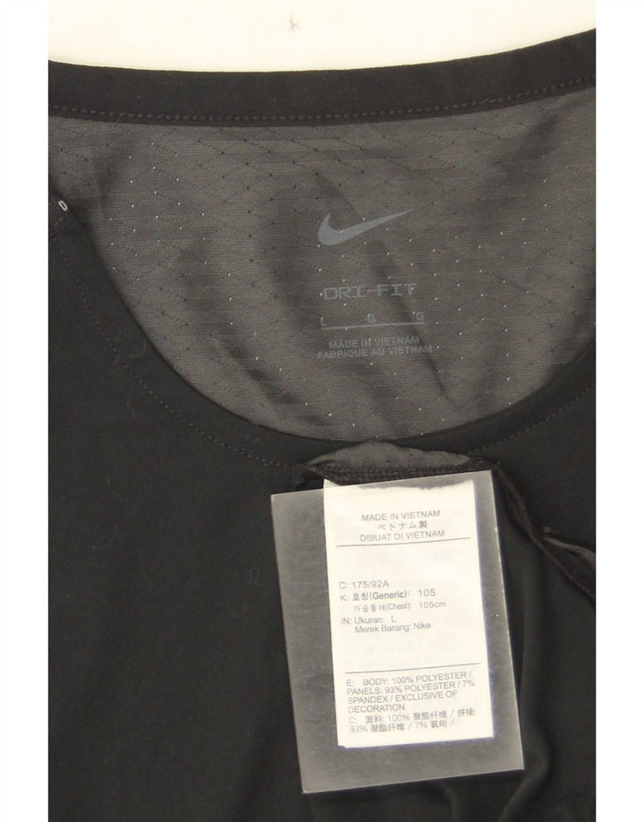 T-shirt Nike Dri Fit da uomo, grande, in poliestere mimetico nero