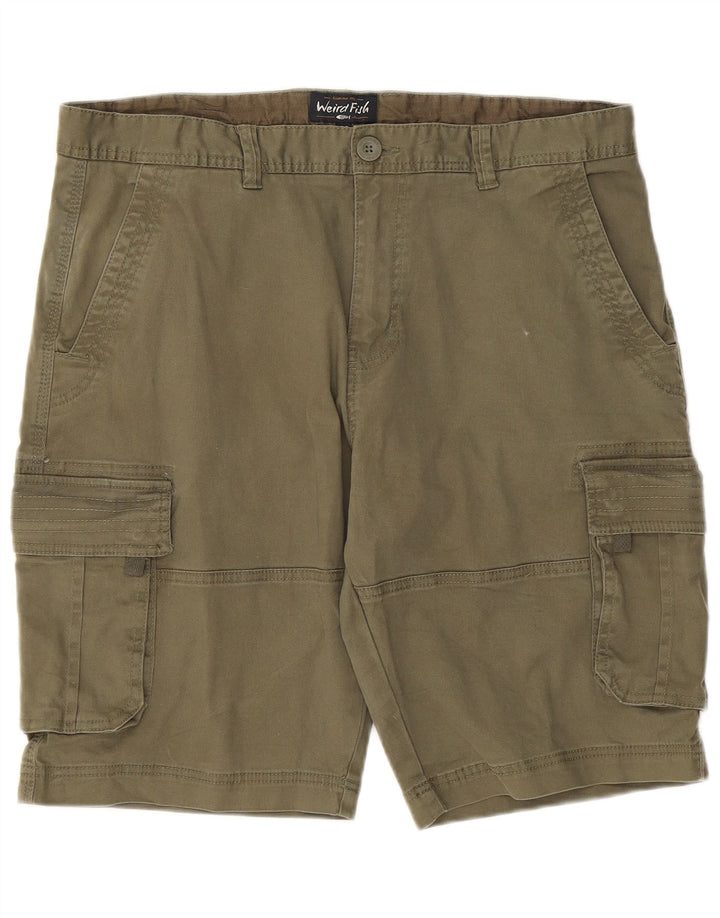 Pantaloncini cargo da uomo Weird Fish W38 XL cotone kaki