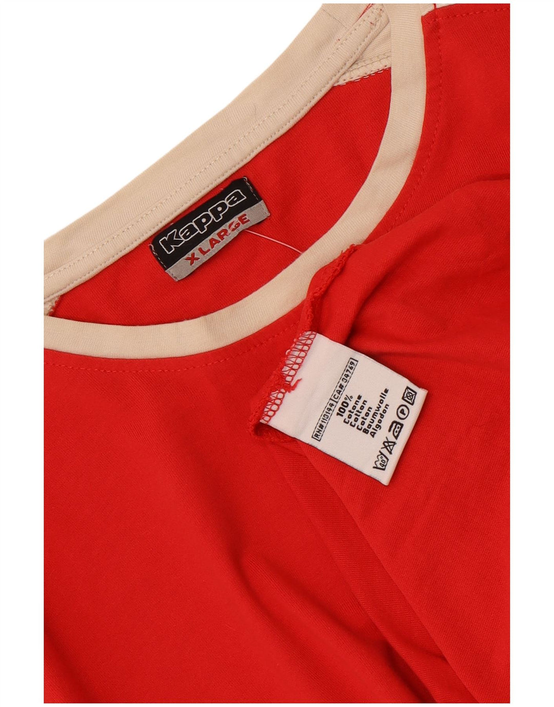 Top Kappa da uomo a maniche lunghe XL rosso in cotone color block