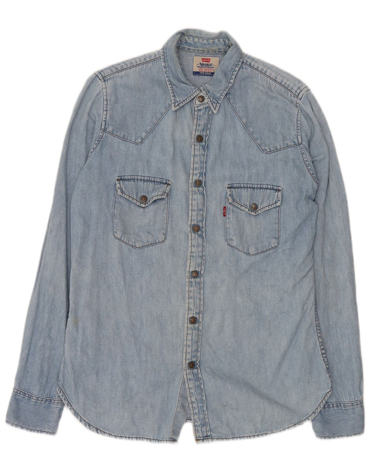 LEVI'S Camicia di jeans da uomo grande in cotone blu