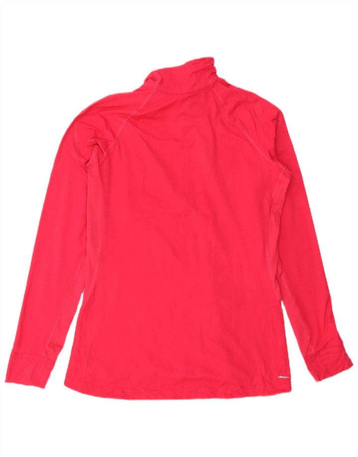 Top della tuta pullover con zip e collo ADIDAS da donna Climalite UK 20/22 XL Rosso