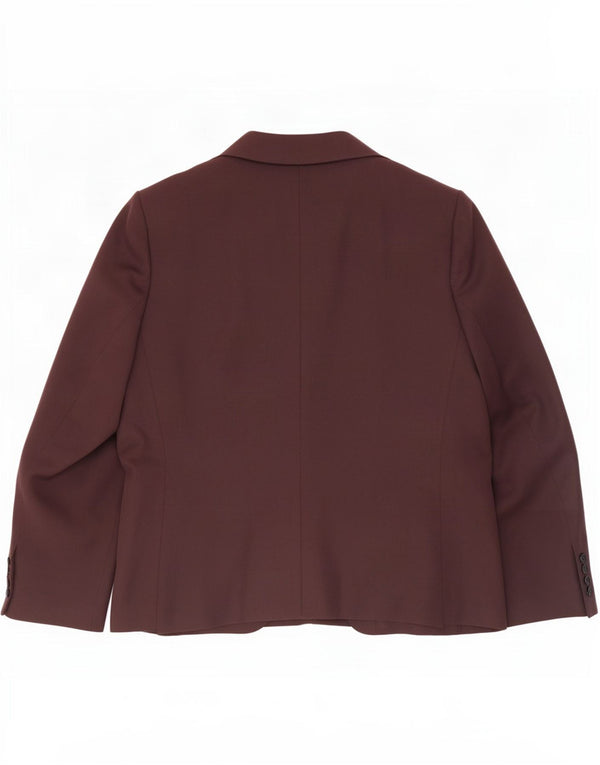 Giacca blazer a 2 bottoni Marks & Spencer da donna UK 16 grande poliestere marrone