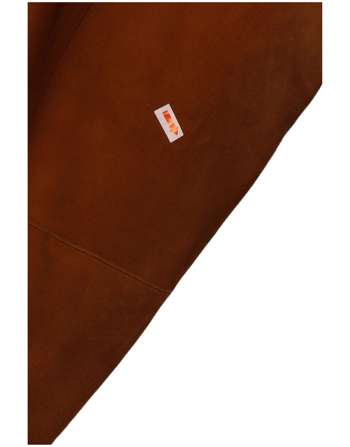 Giubbotto bomber in pelle scamosciata da uomo VINTAGE UK 42 XL in pelle marrone