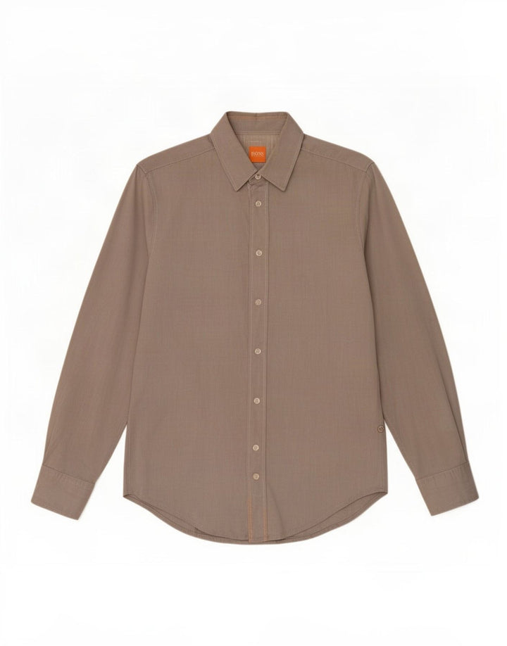 Camicia da uomo Hugo Boss piccola in cotone grigio