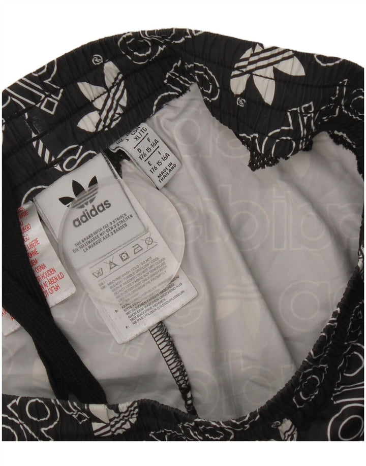 Pantaloncini sportivi Adidas da ragazzo con grafica 15-16 anni in poliestere nero