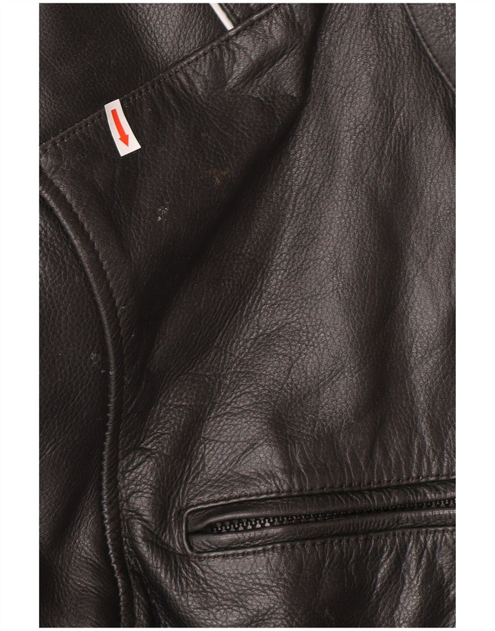 Giacca da pilota in pelle da uomo VINTAGE UK 46 3XL Pelle nera