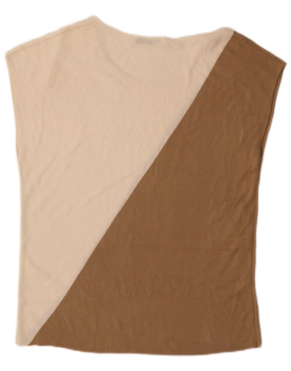 T-shirt oversize da donna Zara UK 10 Small Beige Colourblock