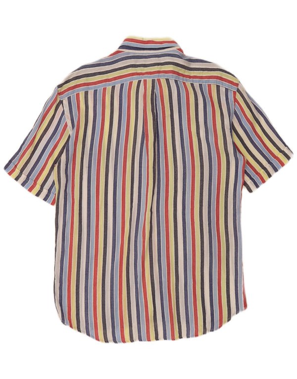 Camicia Uomo Manica Corta Navigare Large in Cotone a Righe Multicolori