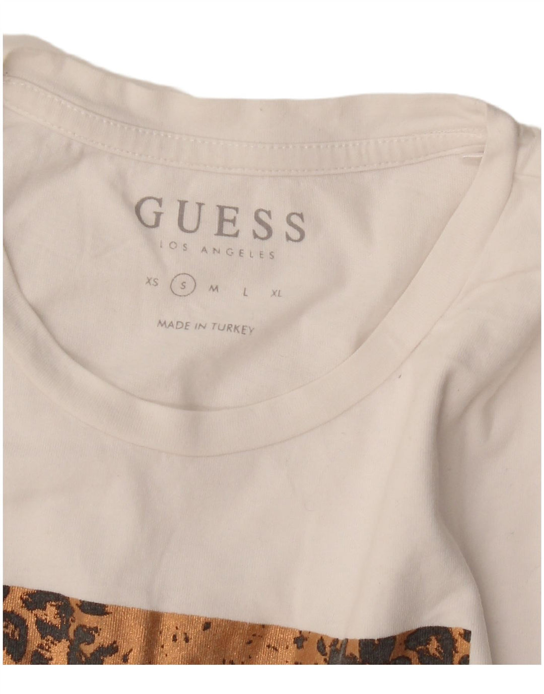 Guess T-shirt grafica da donna Top UK 10 Small Bianca
