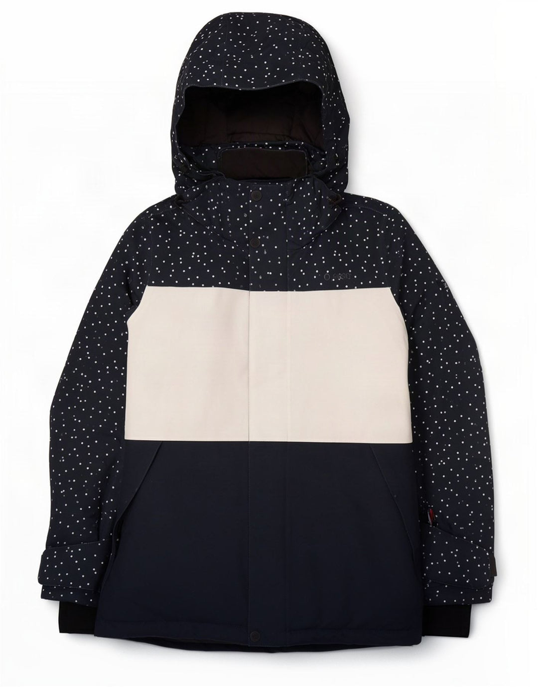 Tog 24 Giacca imbottita oversize con cappuccio da donna UK 8 Small Black Colourblock