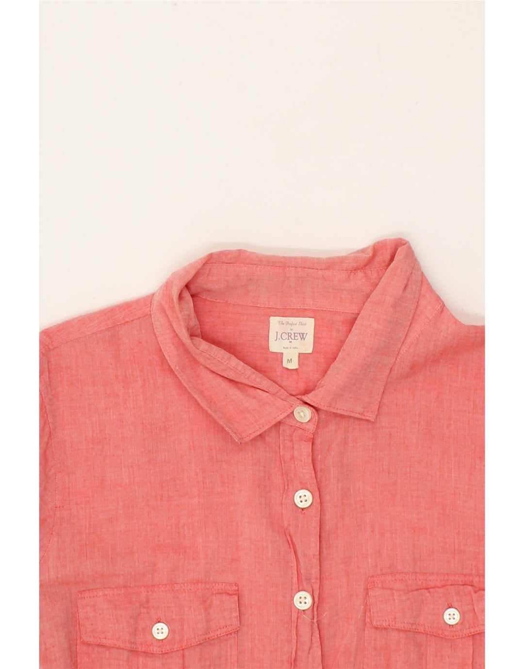 J. CREW Womens Longline Shirt UK 14 Medium Pink Cotton Vintage J. Crew and Second-Hand J. Crew from Messina Hembry 