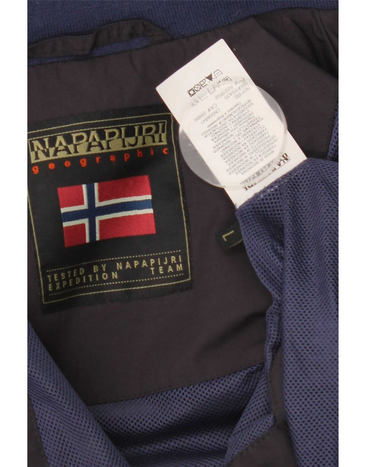 Giacca antipioggia da uomo Geographic Napapijri UK 40 Large blu navy in poliammide
