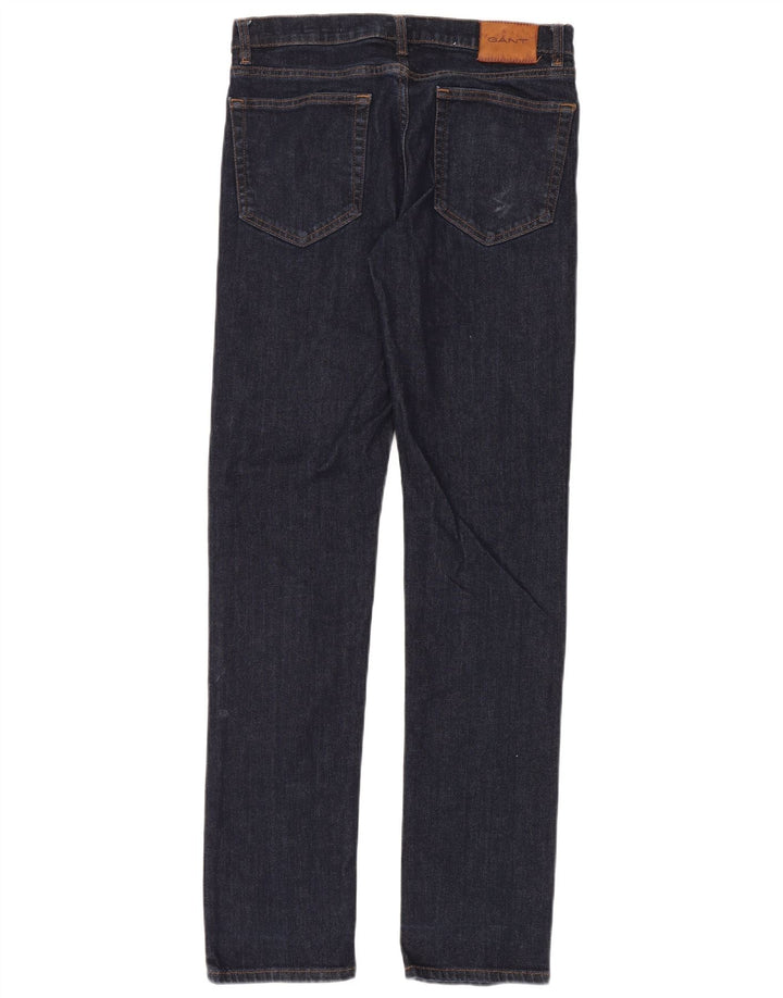 Jeans dritti da uomo vestibilità regolare Gant W32 L34 cotone blu navy