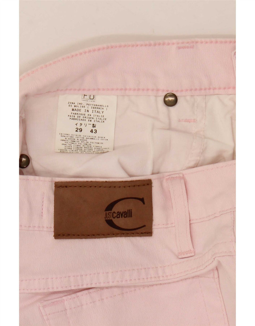 Jeans dritti da donna Just Cavalli W29 L31 cotone rosa