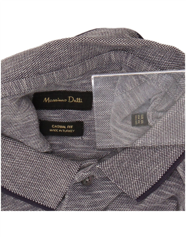 Polo MASSIMO DUTTI da uomo vestibilità casual 2XL blu navy screziato