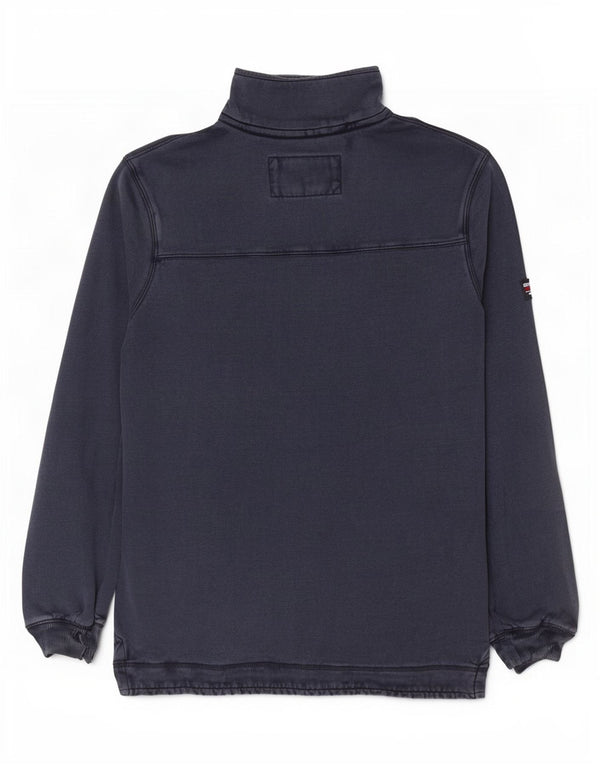 Felpa da uomo con collo con zip Superdry, in cotone blu navy medio