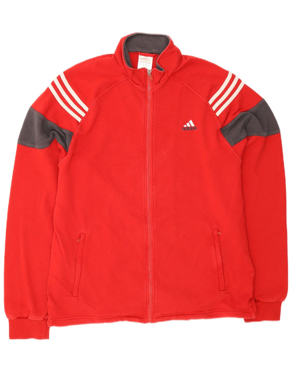 Giacca da tuta da uomo Adidas UK 48/50 XL Cotone color block rosso