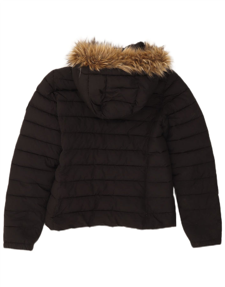 Giacca imbottita con cappuccio da donna Superdry UK 10 Small poliestere nero