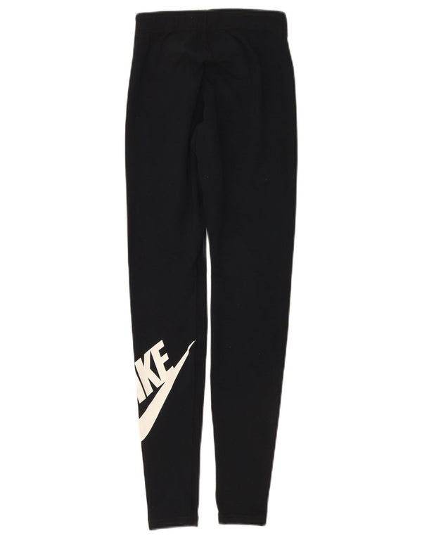 Leggings grafici da donna Nike UK 4 XS cotone blu navy