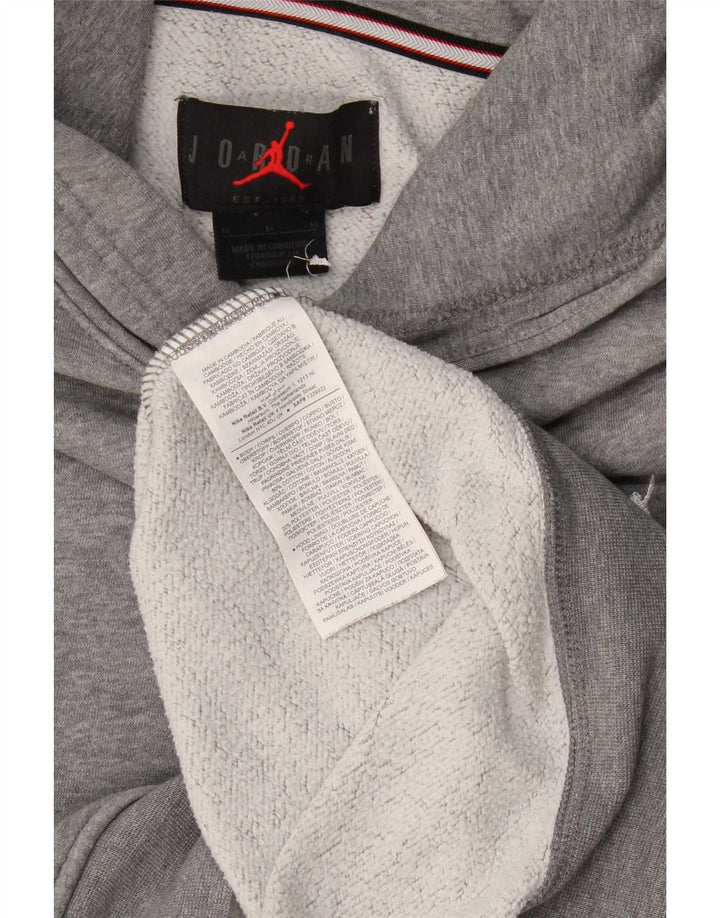 Felpa con cappuccio da uomo Jordan in cotone chiazzato grigio medio