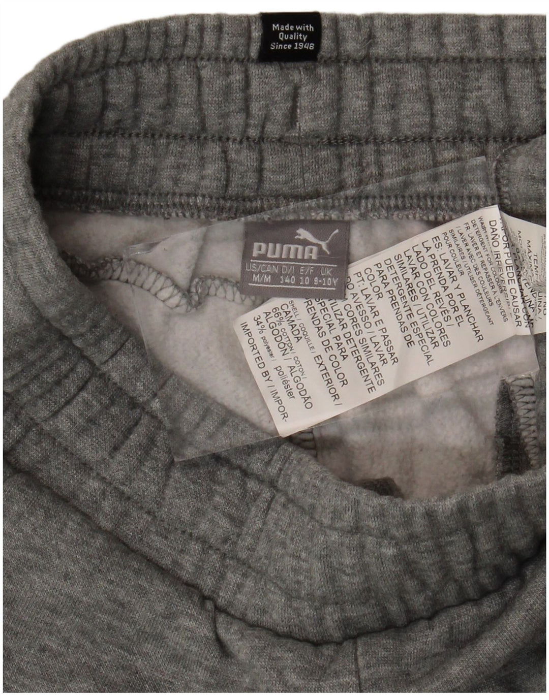 Pantaloni della tuta da ragazzo PUMA Joggers 9-10 anni in cotone grigio