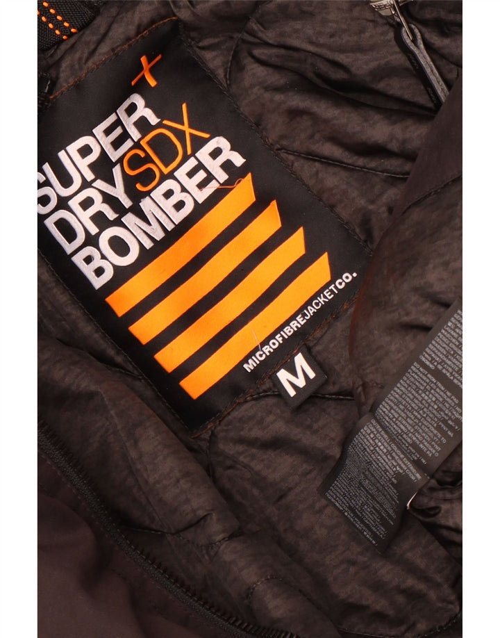 Giubbotto bomber con cappuccio da uomo Superdry UK 38 medio nero poliestere