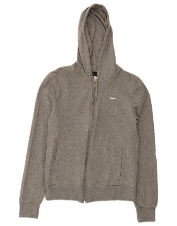Felpa con cappuccio e zip da donna Nike UK 10 piccolo cotone grigio