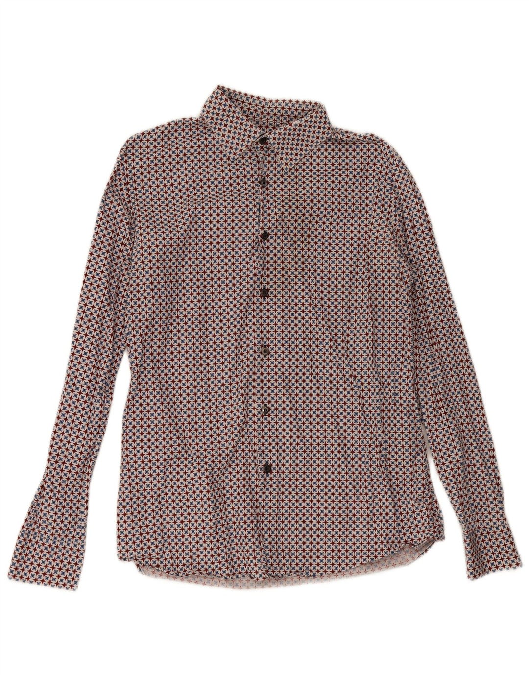 Camicia Prada da uomo taglia 16 41 grande cotone geometrico multicolore