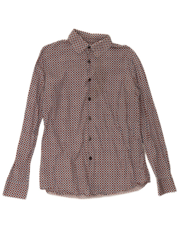 Camicia Prada da uomo taglia 16 41 grande cotone geometrico multicolore