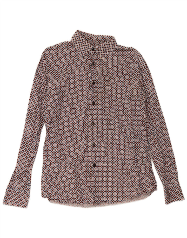 Camicia Prada da uomo taglia 16 41 grande cotone geometrico multicolore