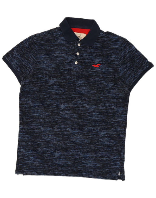 Polo da uomo Hollister Large in cotone screziato blu navy