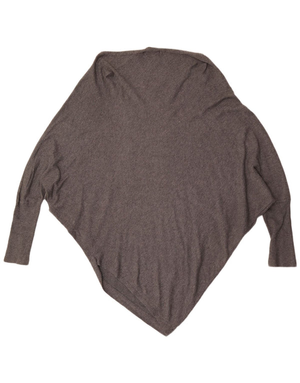 Maglione Zara da donna oversize con scollo a barca e maniche a 3/4 UK 16 Large Grigio