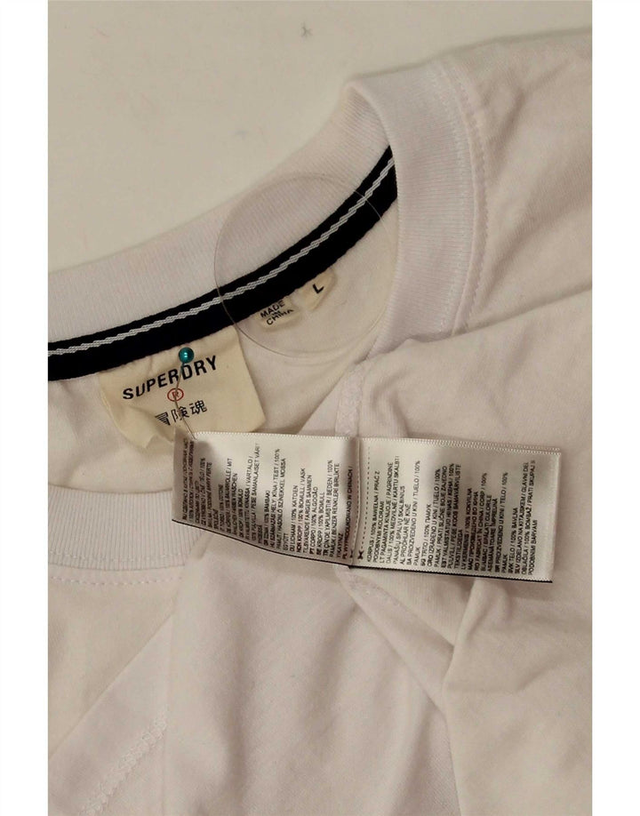 T-shirt grafica da uomo Superdry Top grande in cotone bianco