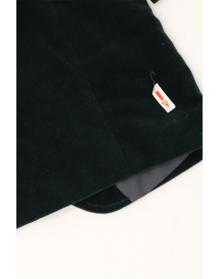 Giacca blazer in velluto a 1 bottone vintage da uomo UK 36 piccola verde
